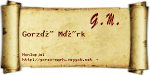 Gorzó Márk névjegykártya